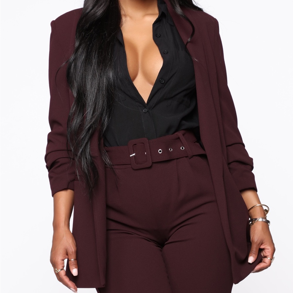 The Celine Blazer - Burgundy